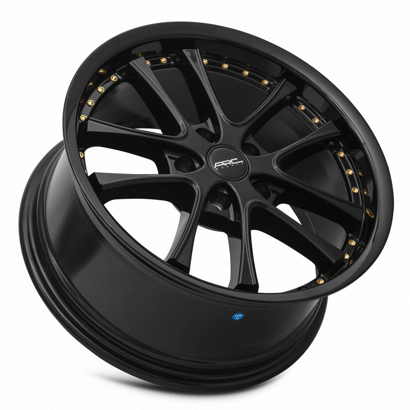 Vors AR5 17x8 5x110 (Custom Drill) All Black Gold Rivet