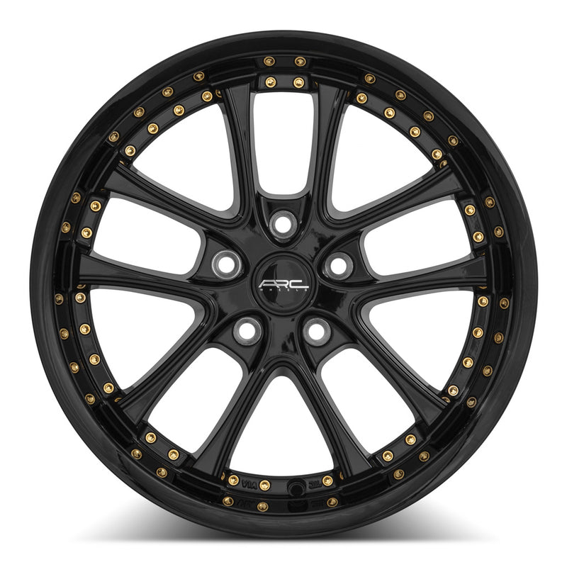 Vors AR5 17x9 5x108 (Custom Drill) All Black Gold Rivet