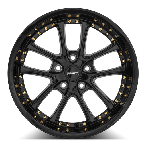 Vors AR5 17x9 5x110 (Custom Drill) All Black Gold Rivet