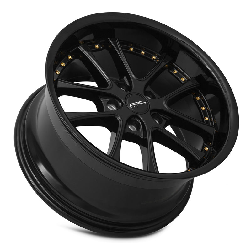 Vors AR5 17x9 5x108 (Custom Drill) All Black Gold Rivet