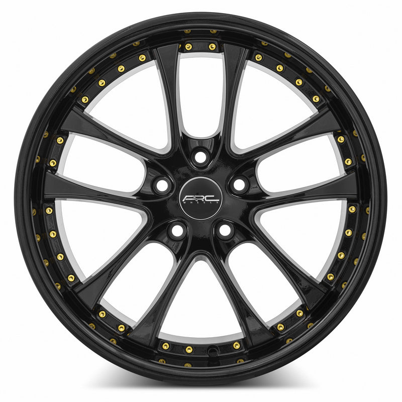 Vors AR5 18x8.5 5x114.3 All Black Gold Rivet