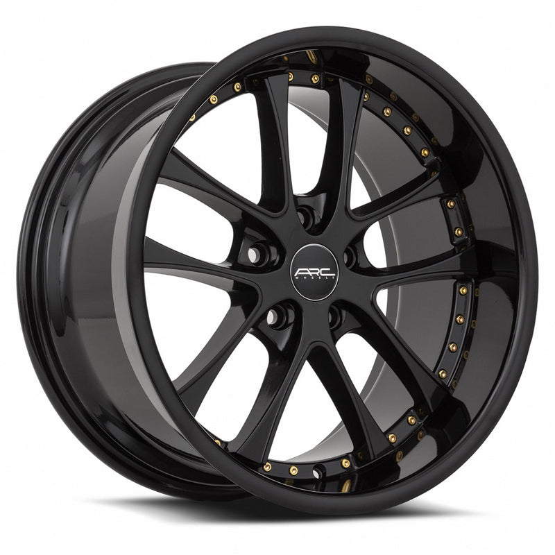 Vors AR5 18x9.5 5x114.3 All Black Gold Rivet