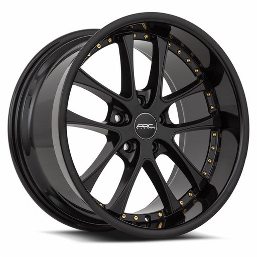 Vors AR5 18x9.5 5x112 (Custom Drill) All Black Gold Rivet