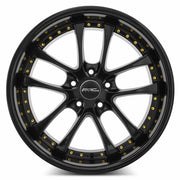 Vors AR5 18x9.5 5x112 (Custom Drill) All Black Gold Rivet