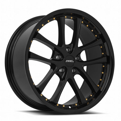 Vors AR5 19x8.5 5x110 (Custom Drill) All Black Gold Rivet