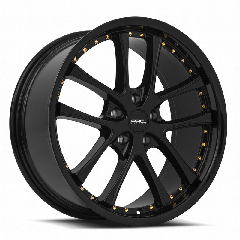 Vors AR5 19x8.5 5x115 (Custom Drill) All Black Gold Rivet
