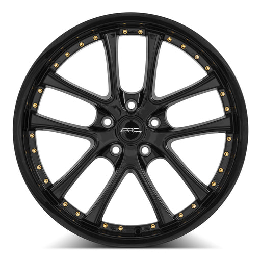 Vors AR5 19x8.5 5x108 (Custom Drill) All Black Gold Rivet