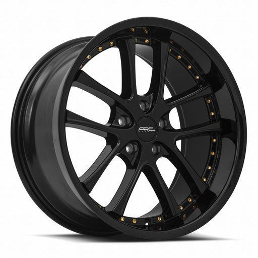 Vors AR5 19x9.5 5x115 (Custom Drill) All Black Gold Rivet