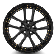 Vors AR5 19x9.5 5x110 (Custom Drill) All Black Gold Rivet
