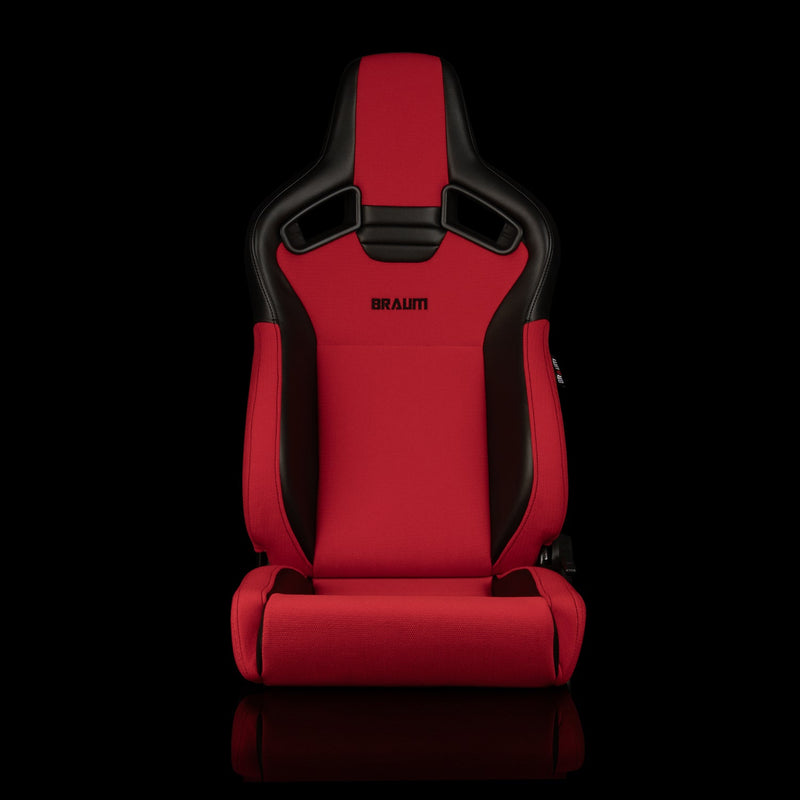 Elite V2 Series Sport Seats - Black PU / Red Jacquard - Low Base Version