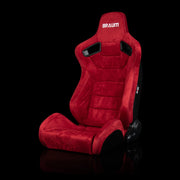 Elite Series Sport Seats - Red Suede | White Stitching