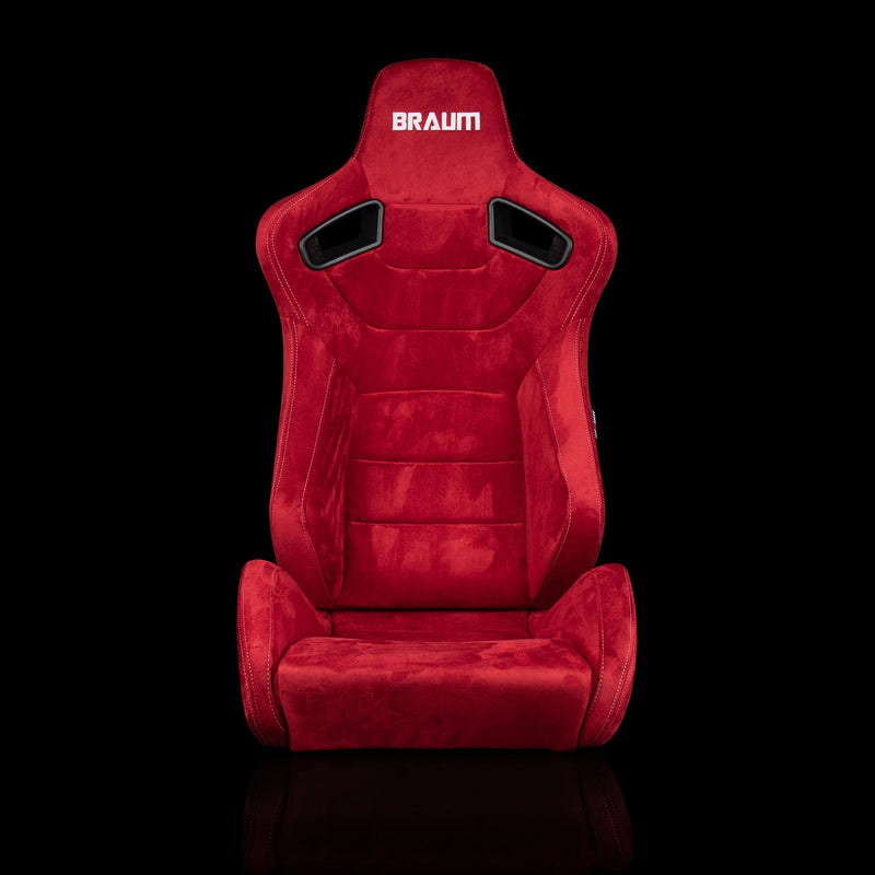Elite Series Sport Seats - Red Suede | White Stitching