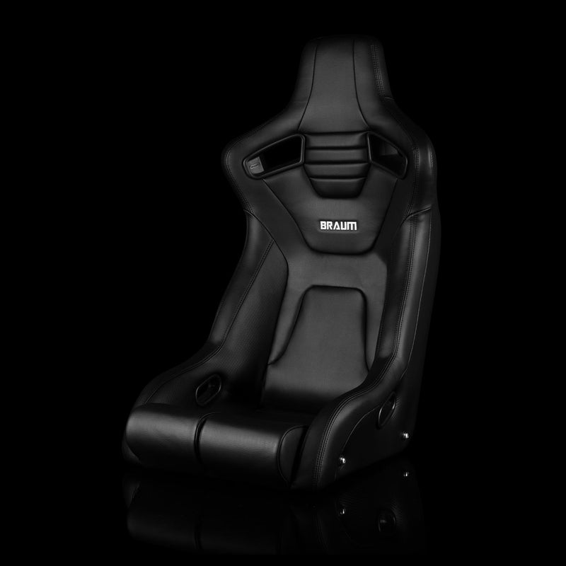 Elite-R Series Fixed Back Bucket Seat - Black PU / Black Stitching