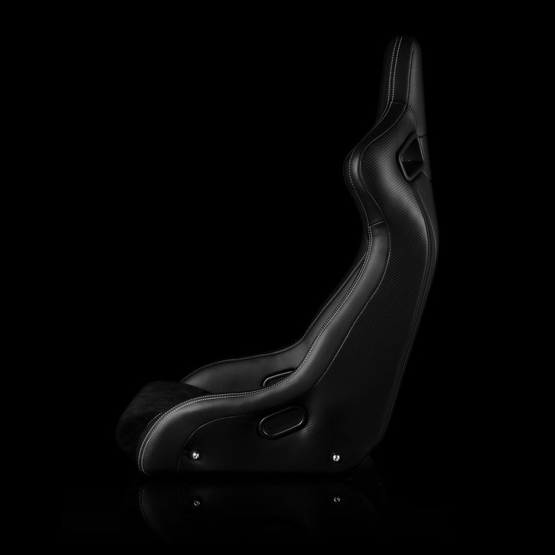 Elite-R Series Fixed Back Bucket Seat - Black PU / Black Stitching