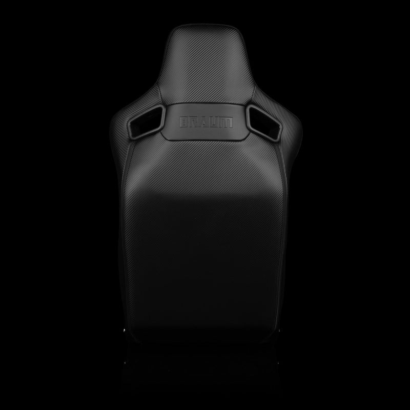 Elite-R Series Fixed Back Bucket Seat - Black PU / Black Alcantara / White Stitching