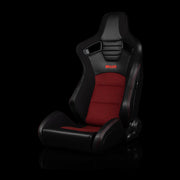 Elite-S Series Sport Seats - Black & Red Houndstooth (Red Stitching)