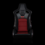 Elite-S Series Sport Seats - Black & Red Houndstooth (Red Stitching)