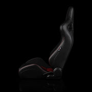 Elite-S Series Sport Seats - Black & Red Houndstooth (Red Stitching)