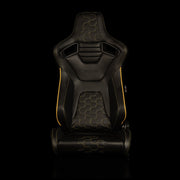 Elite-X Series Sport Seats - Black Honeycomb (Yellow Stitching / Yellow Piping)
