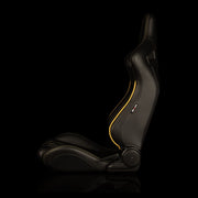 Elite-X Series Sport Seats - Black Honeycomb (Yellow Stitching / Yellow Piping)