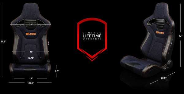 Elite-X Series Sport Seats - Black Honeycomb (Yellow Stitching / Yellow Piping)