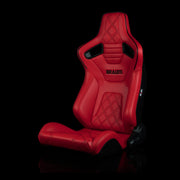 Elite-X Series Sport Seats - Red Large Diamond (Double Black Stitching / Black Piping)