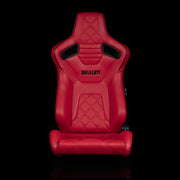Elite-X Series Sport Seats - Red Large Diamond (Double Black Stitching / Black Piping)