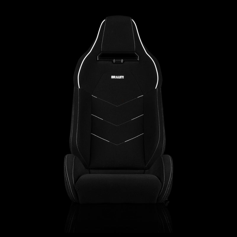 Viper X Series Sport Seats - Black Jacquard / White Piping