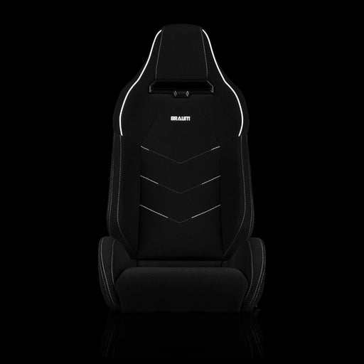Viper X Series Sport Seats - Black Jacquard / White Piping