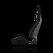 Viper X Series Sport Seats - Black Jacquard / White Piping