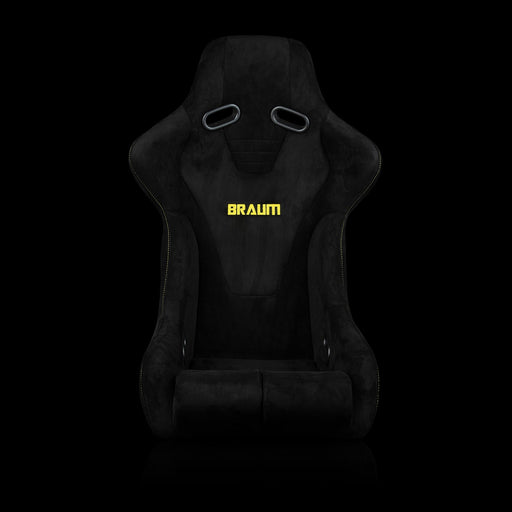 Falcon-R Composite Carbon Kevlar Bucket Seat - Black Alcantara (Yellow Stitching)