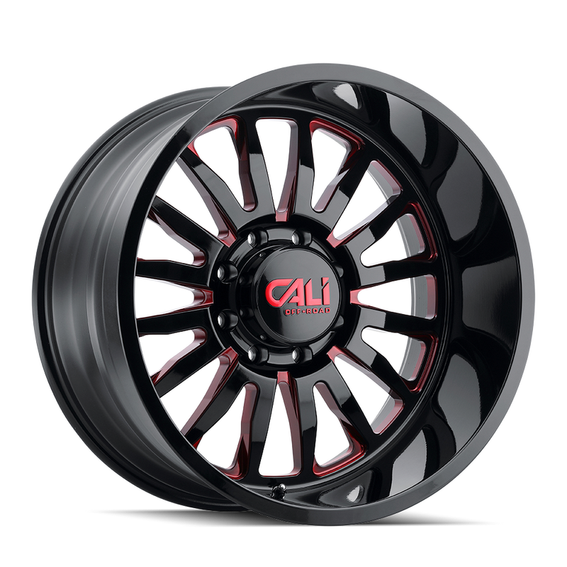 CALI OFF-ROAD SUMMIT Gloss Black Milled Prism Red