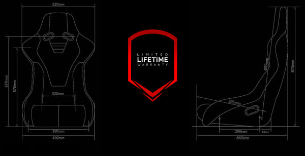 Falcon-R Composite Carbon Kevlar Bucket Seat - Black Alcantara (Yellow Stitching)