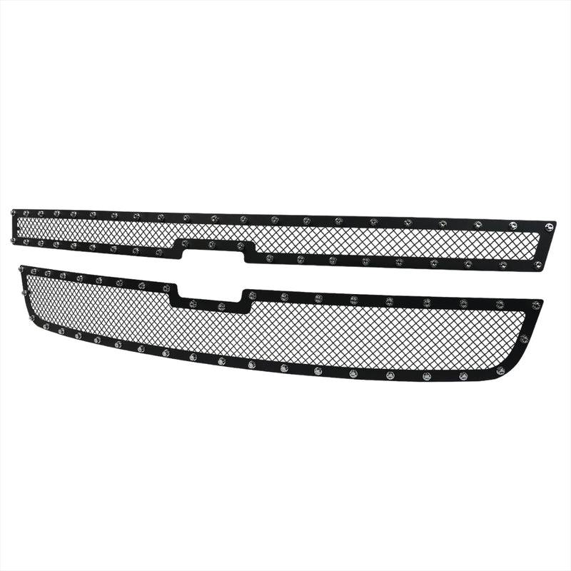 Spec-D 05-07 Chevrolet Silverado 1500 Grille Insert - Rivet Style - Steel/Black - Need Drilling HBG-SIV0615BKSS2P-YH