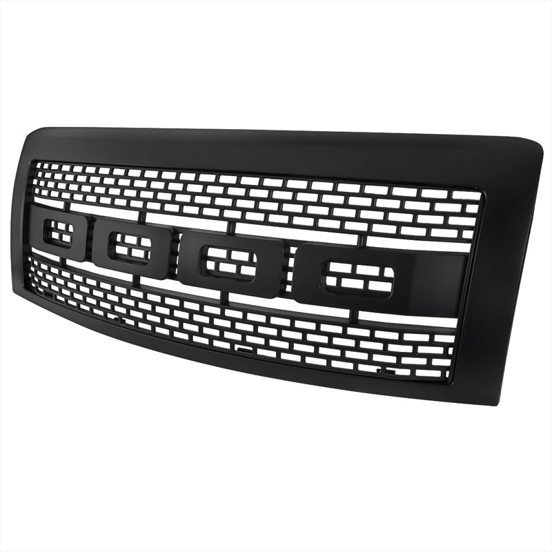 Spec-D 09-14 Ford  F150 Grille- Matte Black Raptor Style HG-F15009BB-R-RS