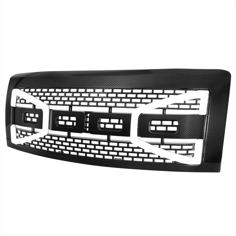 Spec-D 09-14 Ford F150 Raptor Style Front Grille With Led Bar - Carbon Fiber Look HG-F15009CL-DRL-RS