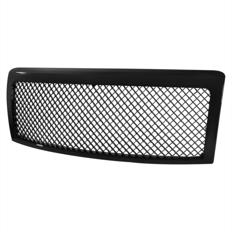 Spec-D 09-14 Ford F150 Mesh Grille Glossy Black HG-F15009JM-JL