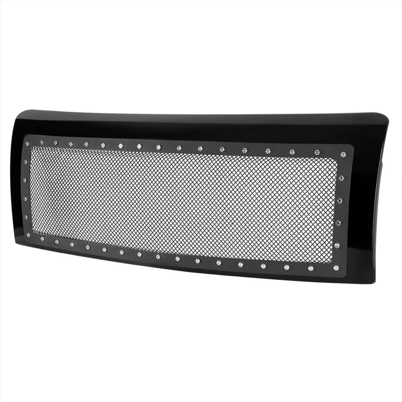 Spec-D 09-14 Ford F150 Rivet Mesh Grille- Glossy Black HG-F15009JMSS-HJ