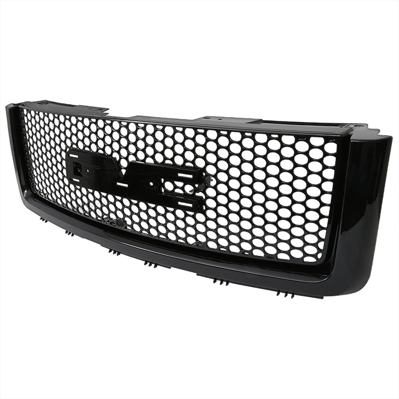 Spec-D 07-13 Gmc Sierra 1500 Ld Mesh Grille- Glossy Black Round Hole HG-GMC07JMO