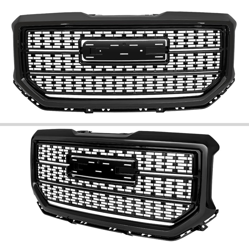 Spec-D 16-18 Gmc Sierra Denali Style Grille - Glossy Black HG-GMC1615JM-JB
