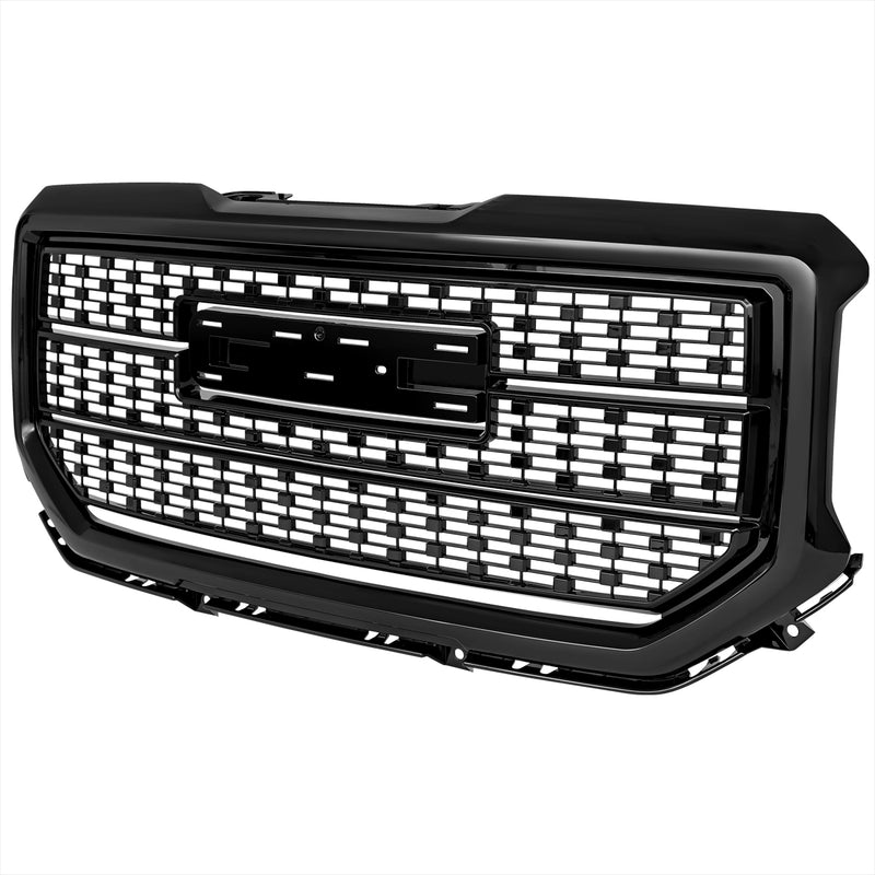 Spec-D 16-18 Gmc Sierra Denali Style Grille - Glossy Black HG-GMC1615JM-JB