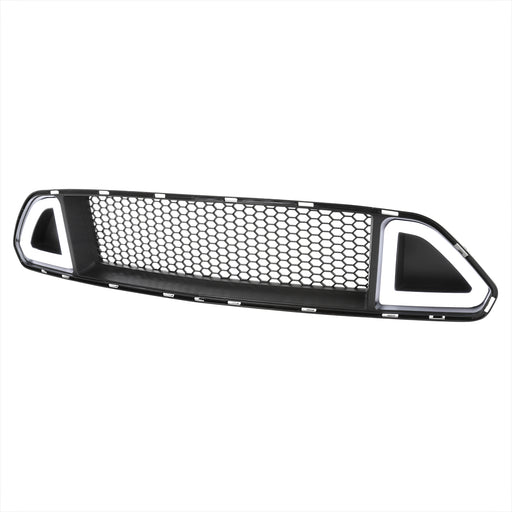 Spec-D 15-18 Ford Mustang Upper Mesh Grille With Led HG-MST15BKDRL-GP
