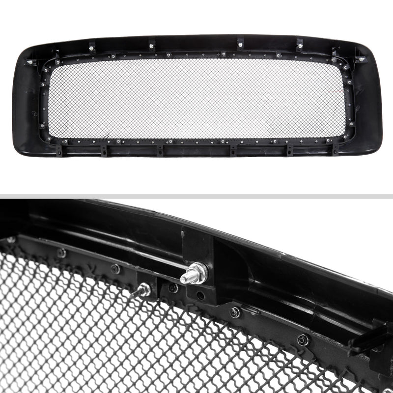 Spec-D 02-06 Dodge Ram Rivet Grille Glossy Black HG-RAM02JMSS-HJ