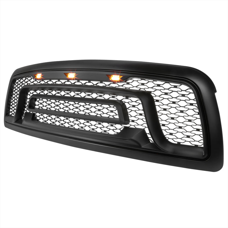 Spec-D 09-12 Dodge Ram 1500 Grille With Led Accents - Matte Black HG-RAM0915BB-LED-JB