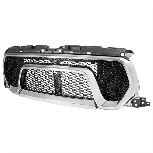 Spec-D 19-Up Dodge Ram 1500 - Rebel Style Chrome Grille With Glossy Black Mesh HG-RAM1915C-RB-GL