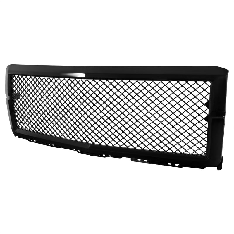 Spec-D 15-16 Chevrolet Silverado Mesh Grille Glossy Black HG-SIV14JM-JL