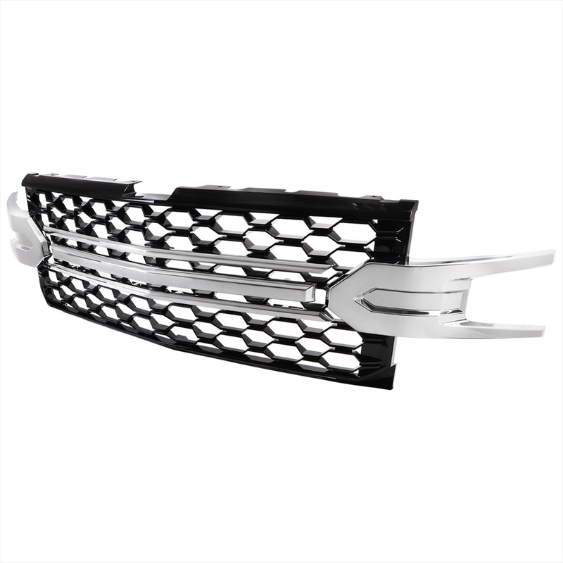 Spec-D 19-22 Chevrolet Silverado 1500 Grille Chrome With Glossy Black (Rst / Lt / Lt Trail Boss / Ltz / High Country Model) HG-SIV1915LTCB-GL