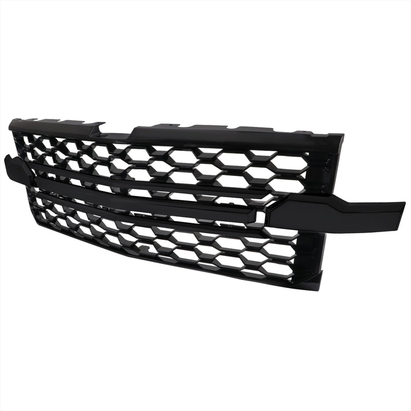 Spec-D 19-22 Chevrolet Silverado 1500 Grille Glossy Black (Work Truck /  Custom / Custom Trail Boss Model) HG-SIV1915WTGB-GL