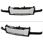 Spec-D 99-02 Chevrolet Silverado Glossy Black Mesh Grille With Led Lights HG-SIV99JM-LED-KH