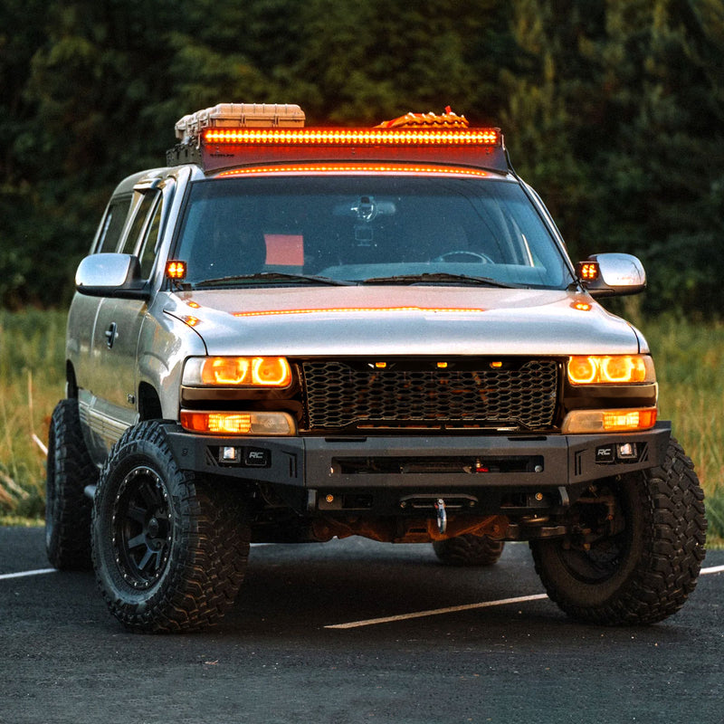 Spec-D 99-02 Chevrolet Silverado Glossy Black Mesh Grille With Led Lights HG-SIV99JM-LED-KH